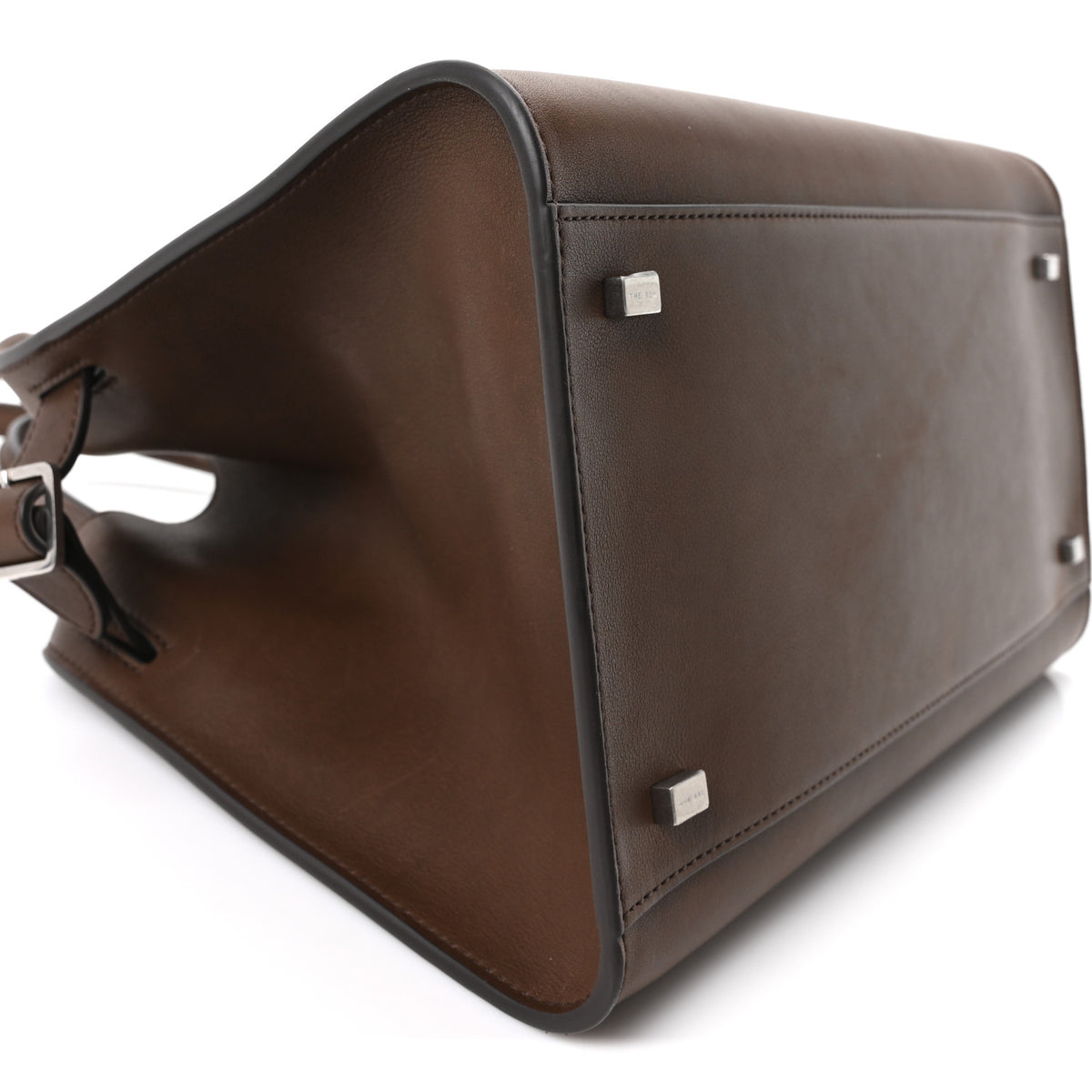 The Row Polished Saddle Calfskin Soft Margaux 12 Dark Brown 8 of 9