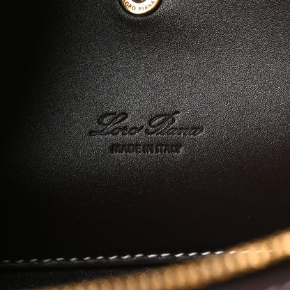 Loro Piana Calfskin Merino Wool Extra Bag L27 Natural Brown Dark Chocolate Licorice Sun Gold 6 of 10