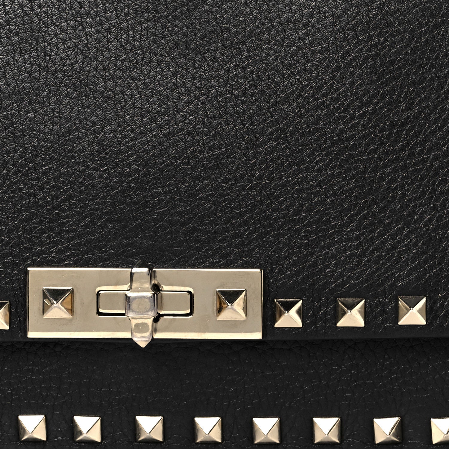 Valentino Garavani Pebbled Calfskin Small Rockstud Crossbody Flap Bag Black 8 of 10