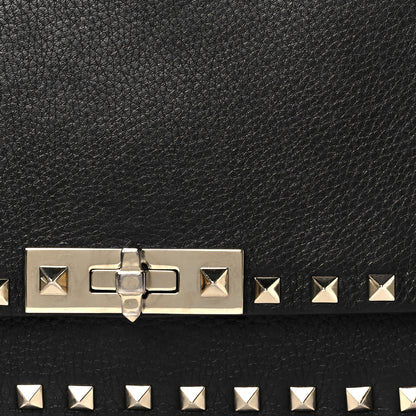 Valentino Garavani Pebbled Calfskin Small Rockstud Crossbody Flap Bag Black 8 of 10