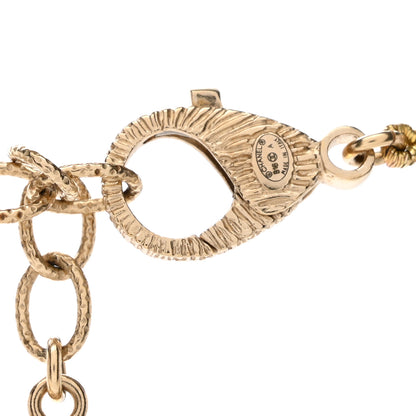 Chanel Marble Beaded CC Necklace Gold White 4 of 4