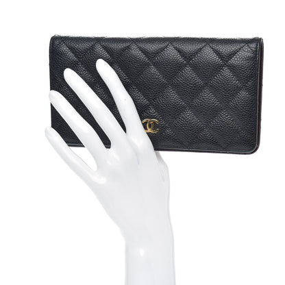 Chanel Caviar Quilted Yen Wallet Black 2 of 12