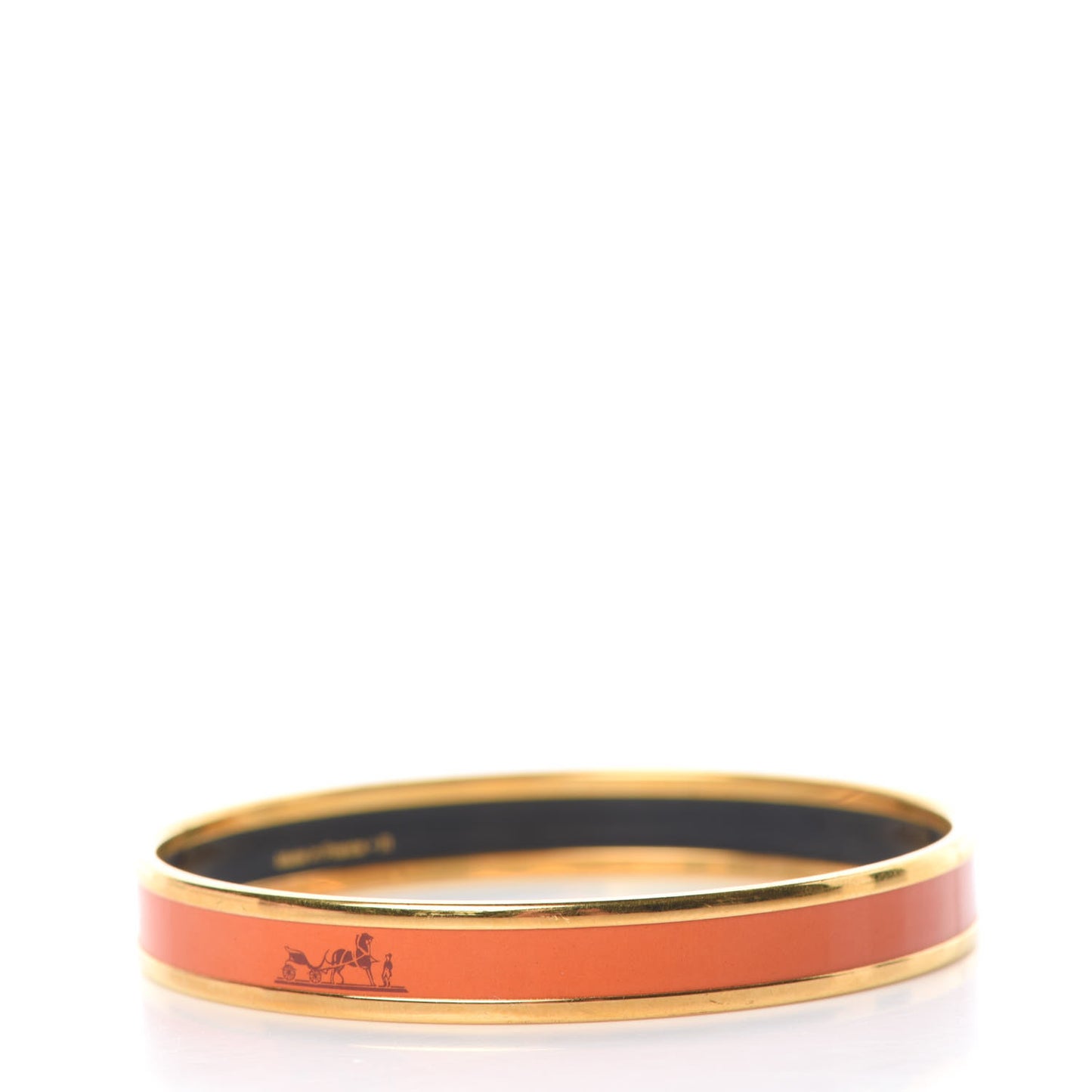 Enamel Printed Narrow Caleche Bracelet 65 Orange