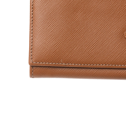 Prada Saffiano Continental Flap Wallet Caramel 6 of 6