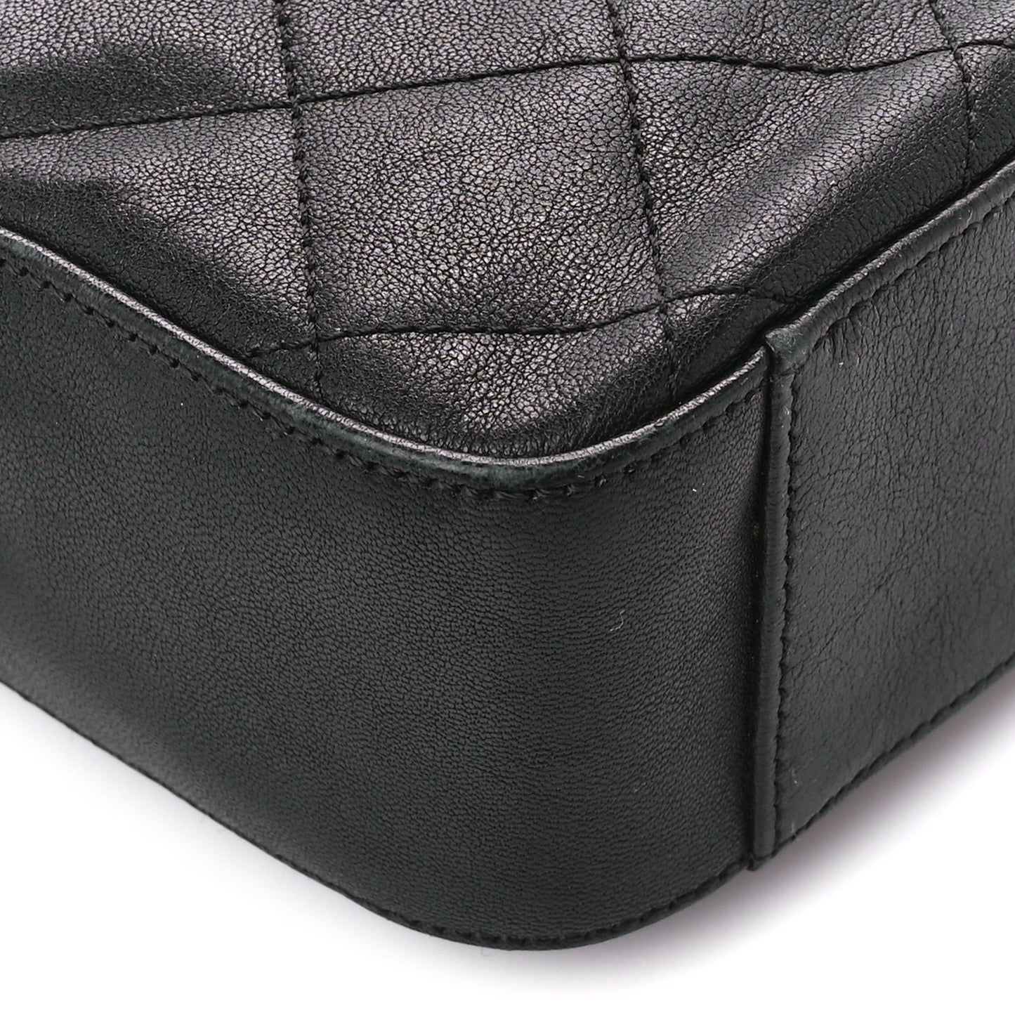 Goatskin Quilted Chanel 19 Camera Case Black