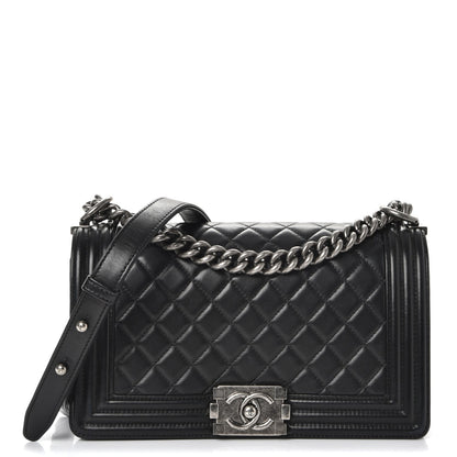 Chanel Lambskin Quilted Medium Boy Flap Black 1 of 11