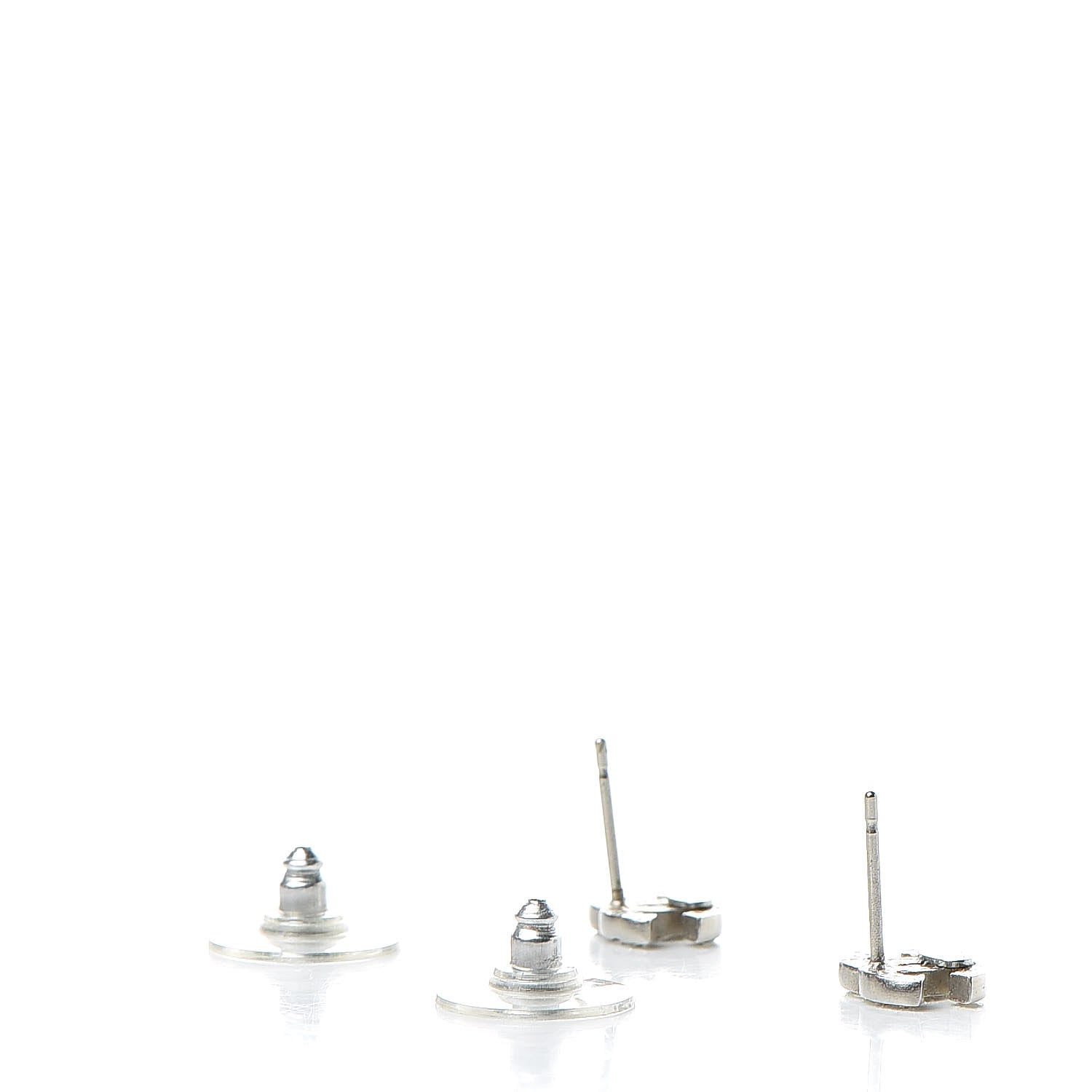 Chanel Crystal Mini Timeless CC Earrings Silver 3 of 4