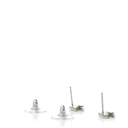 Chanel Crystal Mini Timeless CC Earrings Silver 3 of 4