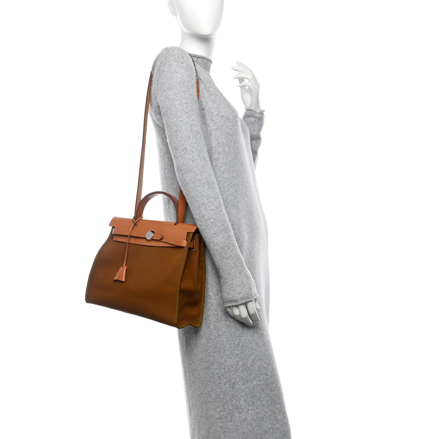 Hermes Vache Hunter Toile Herbag Zip 31 PM Alezan 2 of 11