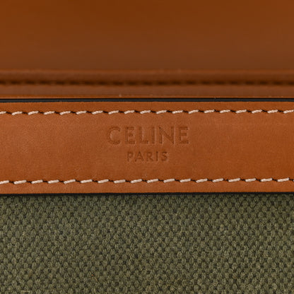Celine Textile Natural Calfskin Classique Triomphe Khaki Tan 6 of 12