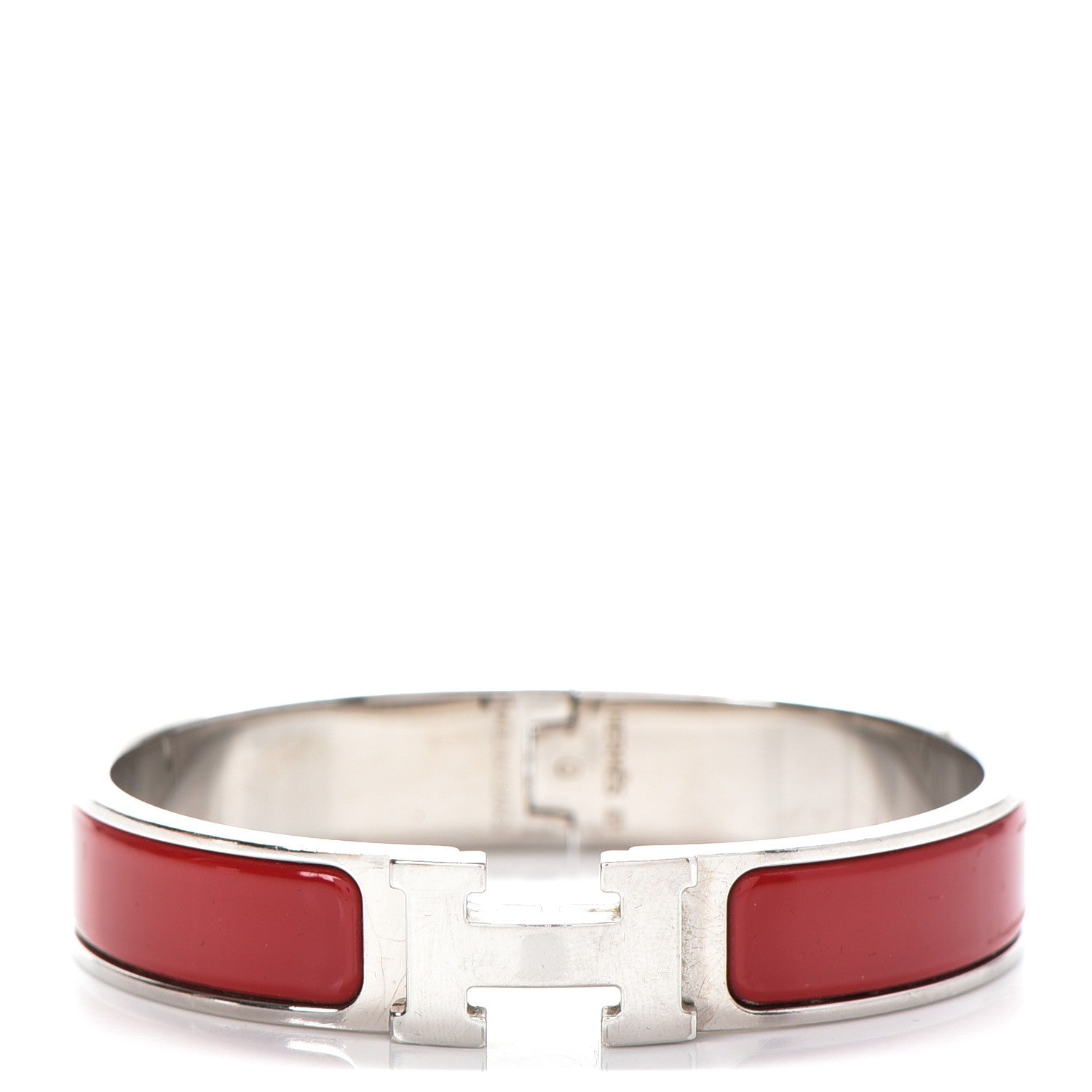 Hermes Enamel Narrow Clic Clac H Bracelet PM Rouge 1 of 6