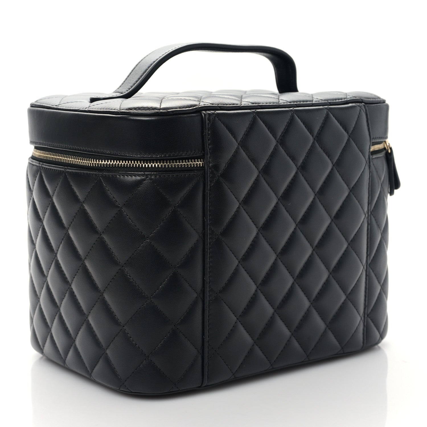 Chanel Lambskin Quilted Large Vanity Pouch Black 3 of 9