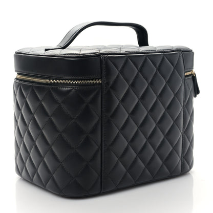 Chanel Lambskin Quilted Large Vanity Pouch Black 3 of 9