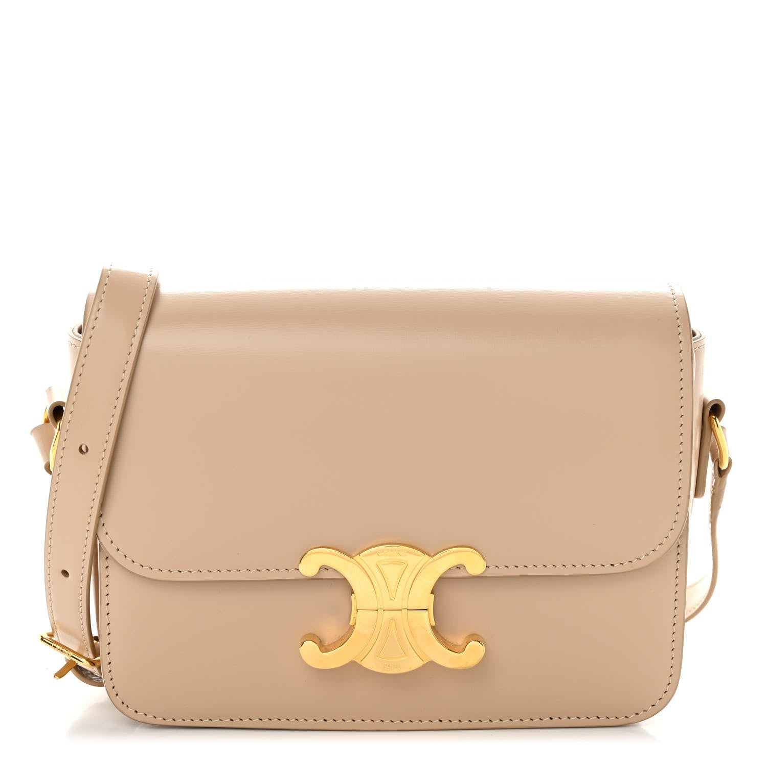 Celine Shiny Calfskin Teen Triomphe Nude 1 of 9