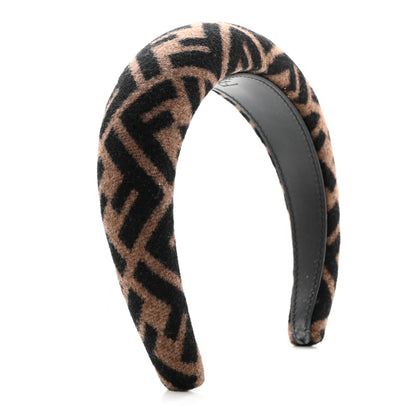 Fendi Wool Cashmere FF Logo Headband Tobacco 3 of 6