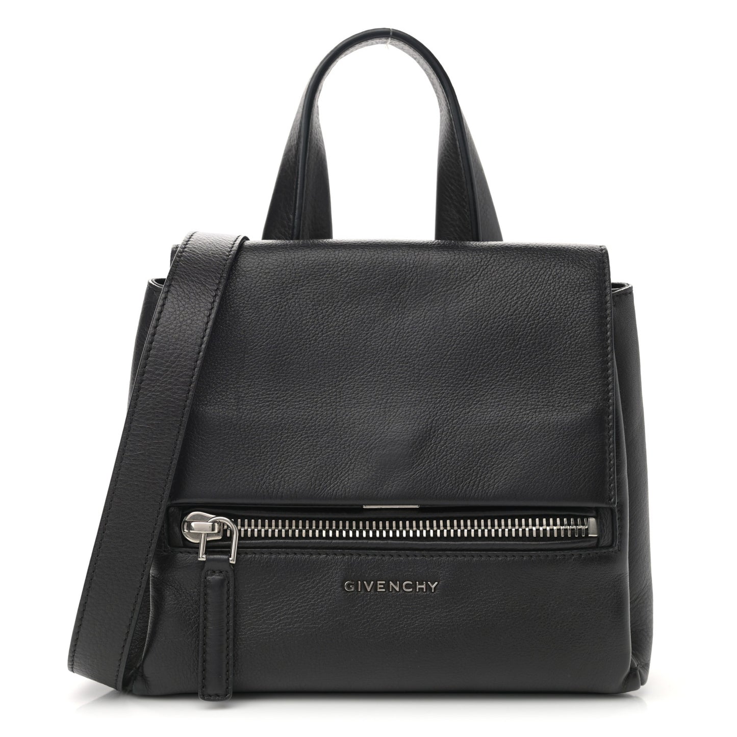 Calfskin Mini Pandora Pure Flap Bag Black