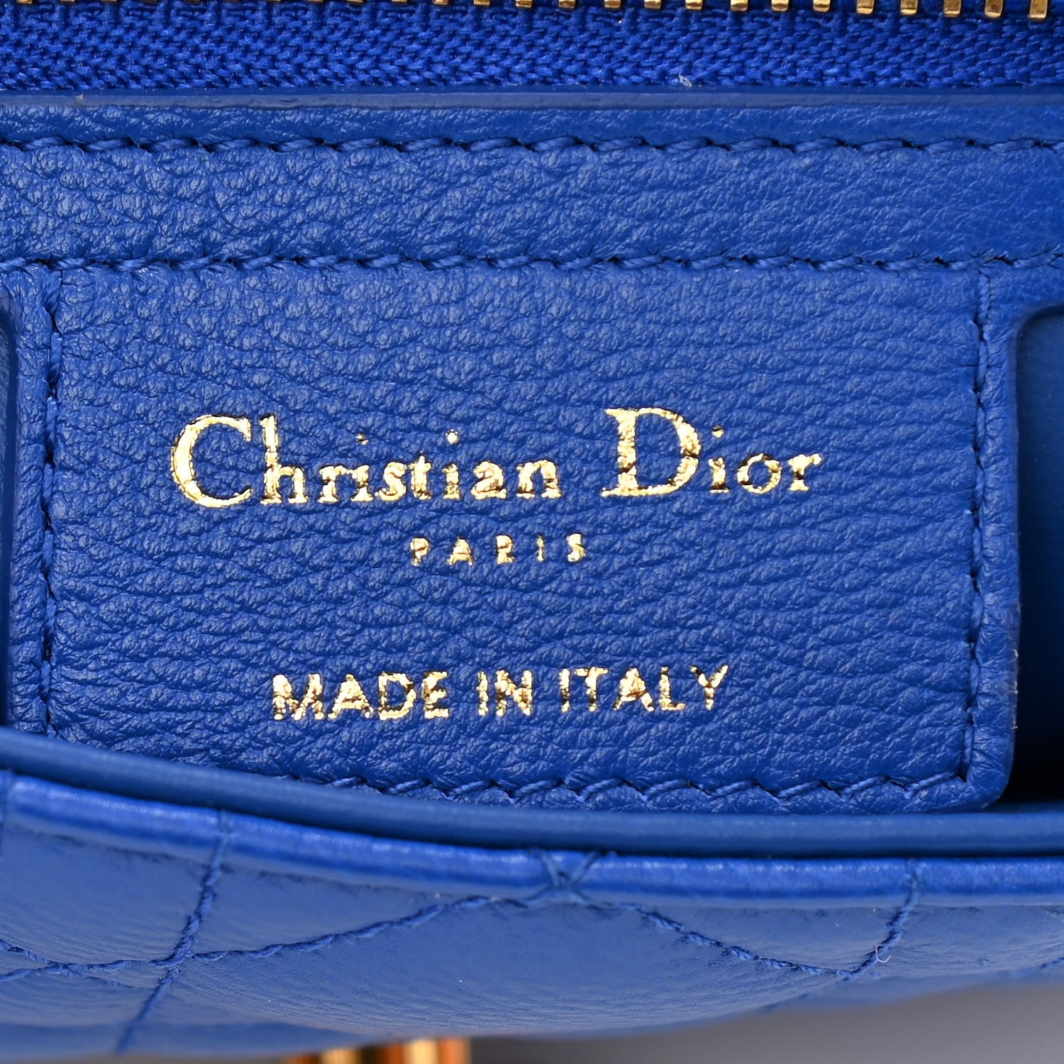Christian Dior Calfskin Cannage Small Caro Bag Blue 5 of 9