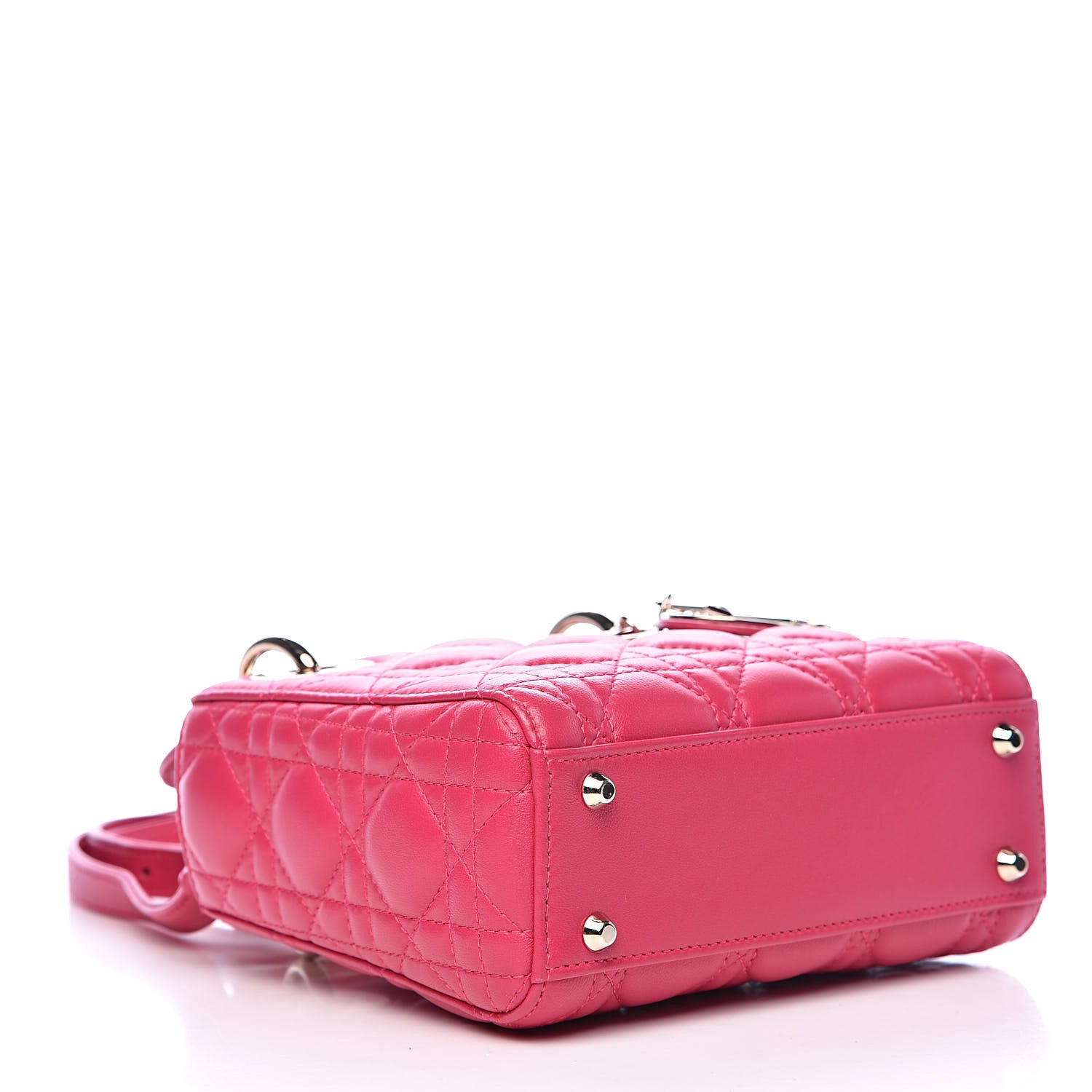 Christian Dior Lambskin Cannage Mini Lady Dior Fuchsia 4 of 10