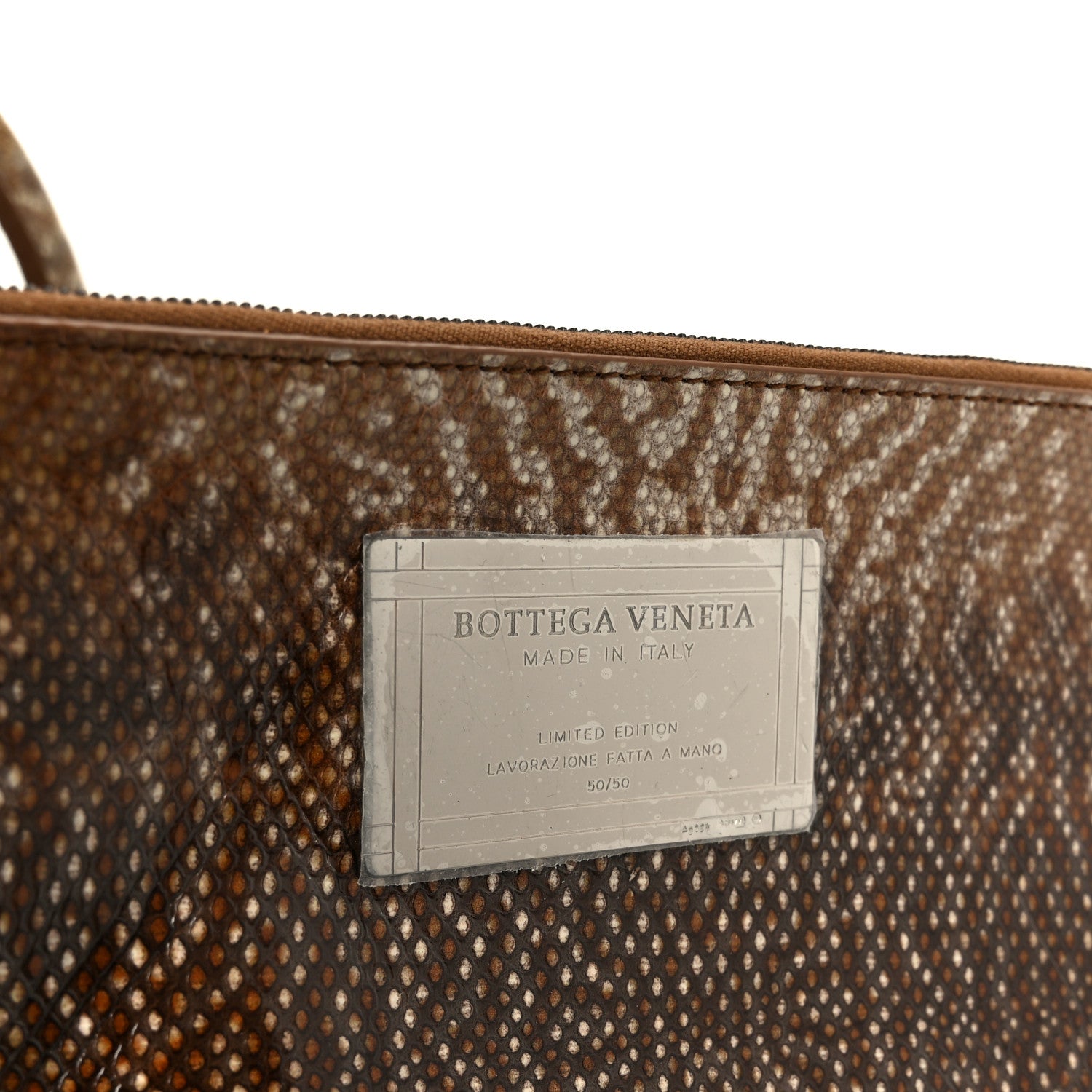 Bottega Veneta Nappa Snakeskin Intrecciato Medium Cabat Brown Multicolor 7 of 11