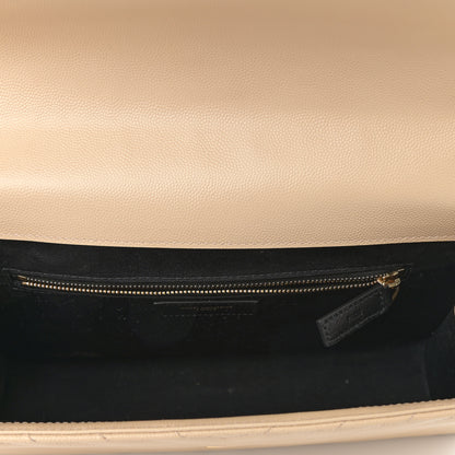 Saint Laurent Grain De Poudre Matelasse Chevron Large Monogram Satchel Nude Powder 5 of 15