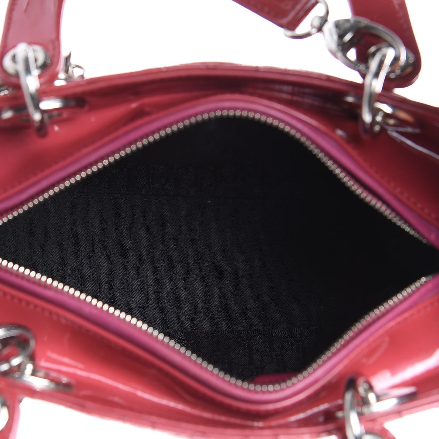 Patent Cannage Medium Lady Dior Dark Pink