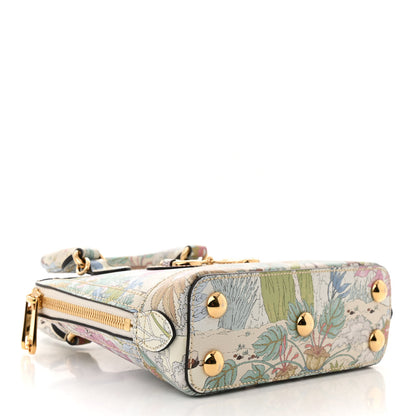 Gucci New Shangai Calfskin Tiger Savanah Web Mini Horsebit 1955 Top Handle Bag Chalky White Multicolor 4 of 10
