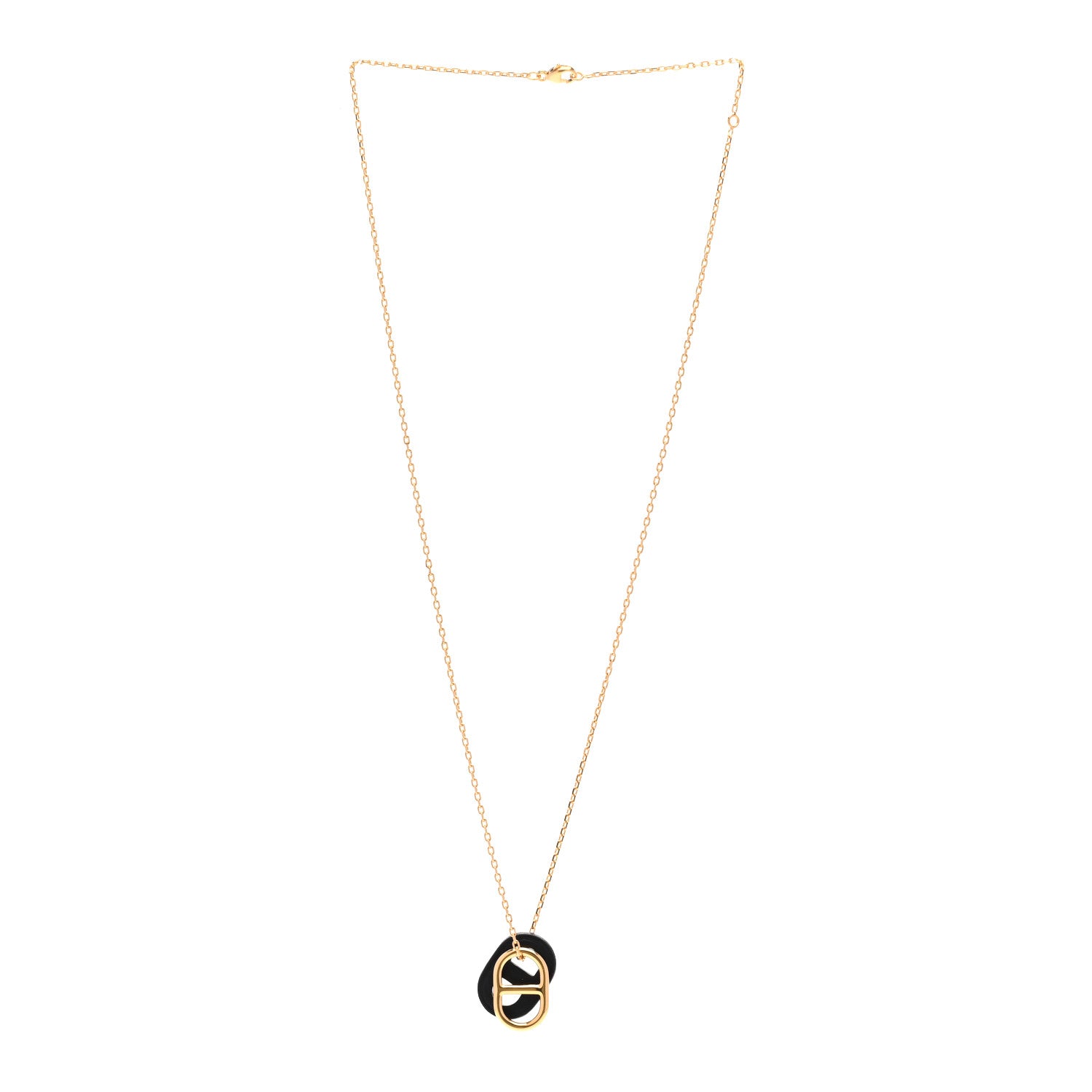 Hermes Swift O'Maillon Pendant Necklace Black 3 of 6