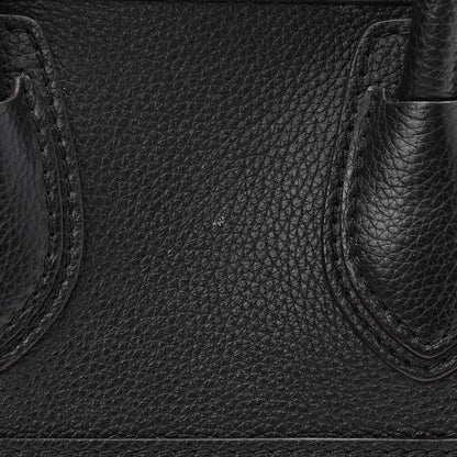 Celine Drummed Calfskin Micro Luggage Black 10 of 12