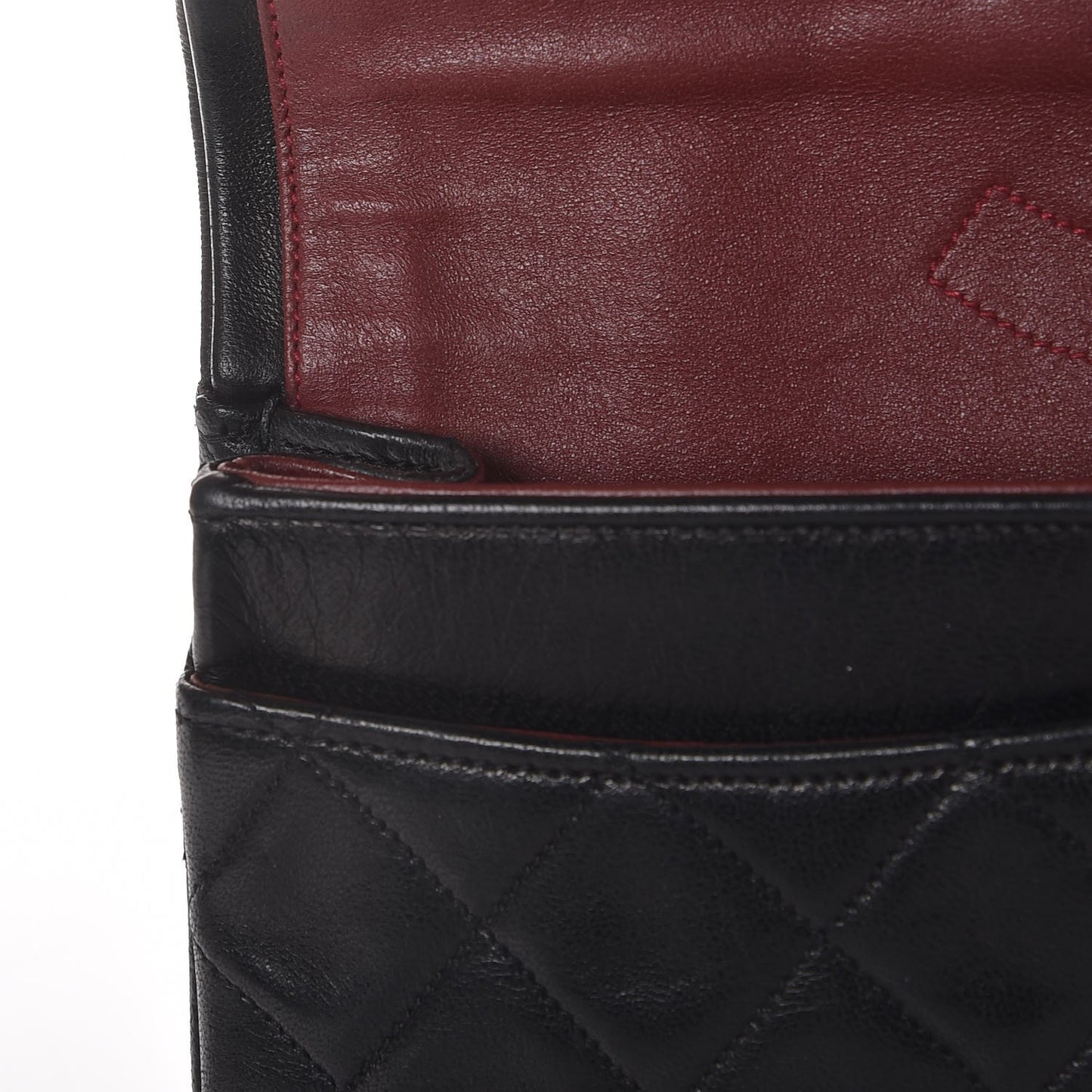 Lambskin Quilted Small Double Flap Black