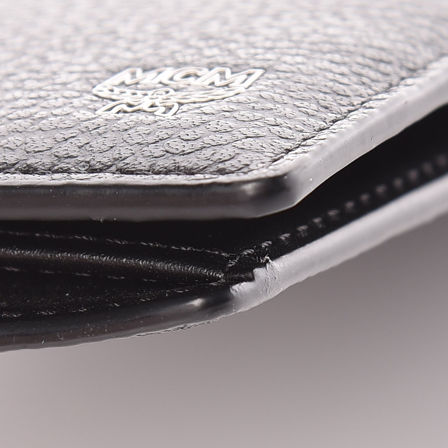 MCM Calfskin Bifold Long Wallet Black 6 of 9