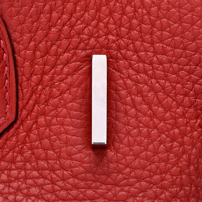 Hermes Taurillon Clemence Birkin 30 Rouge Casaque 22 of 33