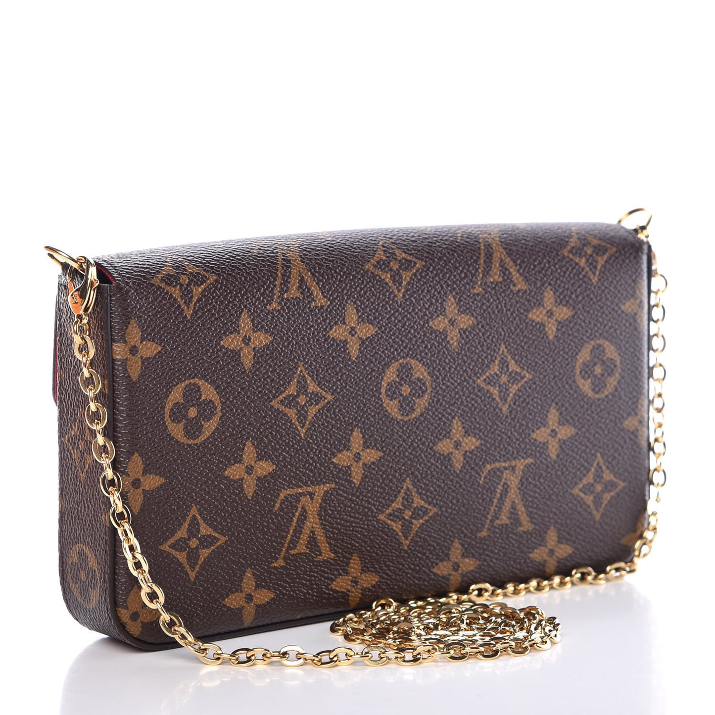 Monogram Pochette Felicie Chain Wallet Fuchsia