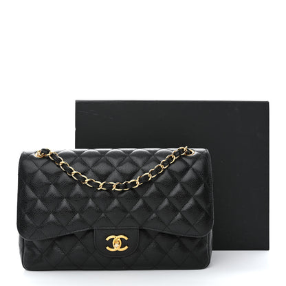 Chanel Caviar Quilted Jumbo Double Flap Black 12 of 12