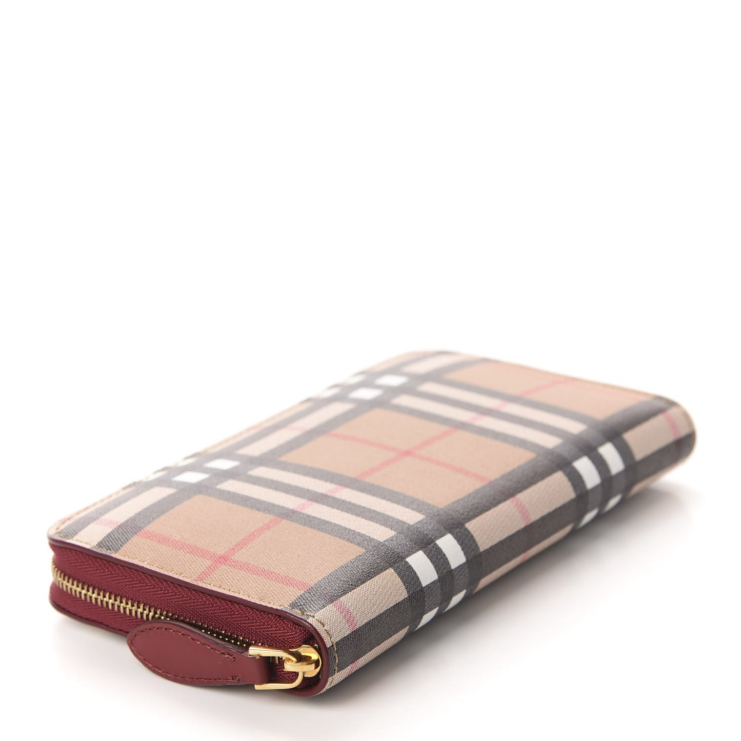 Vintage Check Elmore Zip Around Wallet Crimson