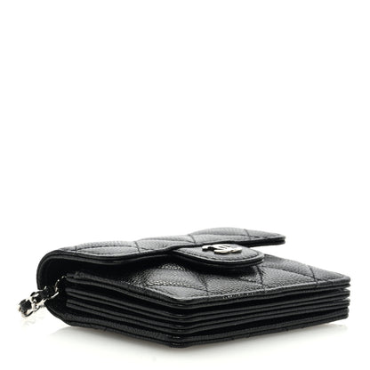 Chanel Caviar Quilted Flap Card Holder On Chain Black 4 of 9
