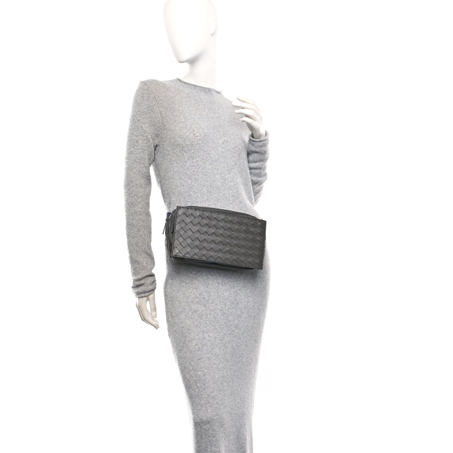 Nappa Intrecciato Belt Bag Light Graphite