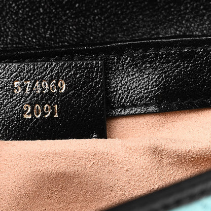 Gucci Azalea Calfskin Enamel Matelasse Diagonal Super Mini Torchon GG Marmont Shoulder Bag Butter Dusty Azure Black Electric Blue 7 of 11