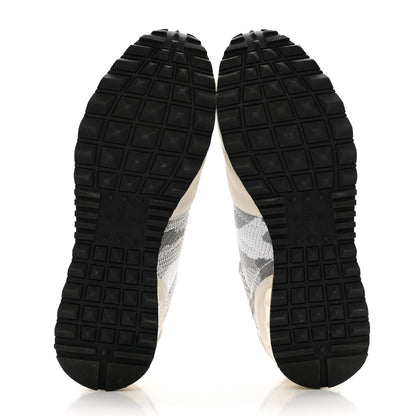 Valentino Garavani Mesh Suede Camouflage Mens Rockrunner Sneakers 42 White Grey 5 of 13