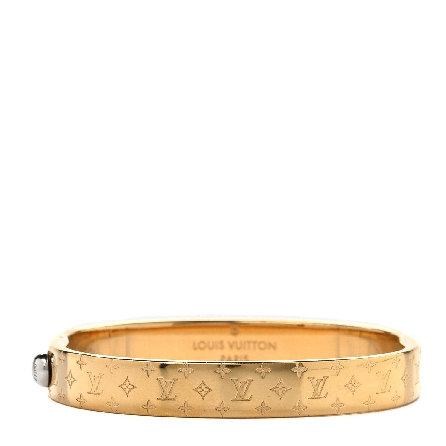 Louis Vuitton Brass Monogram Nanogram Cuff M Gold 1 of 7