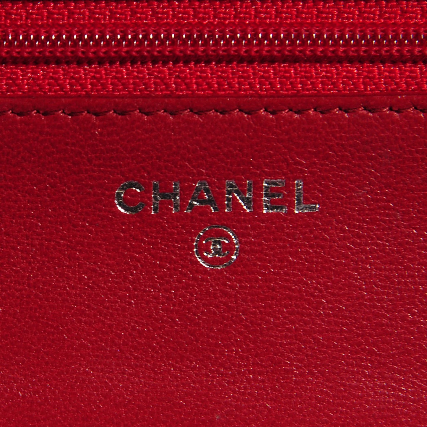 Lambskin Quilted Wallet On Chain WOC Red