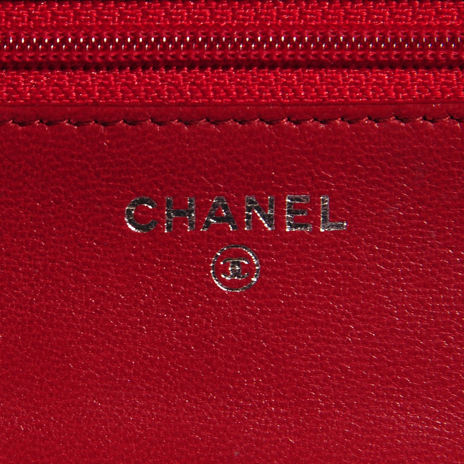 Chanel Lambskin Quilted Wallet On Chain WOC Red 6 of 8