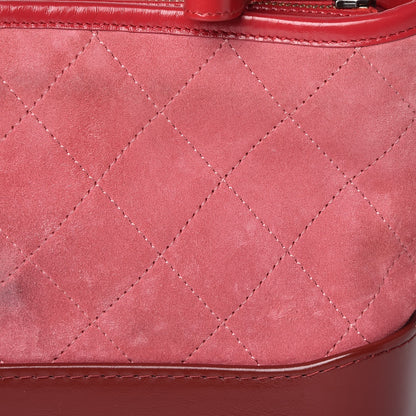 Chanel Suede Quilted Small Gabrielle Hobo Red 11 of 12