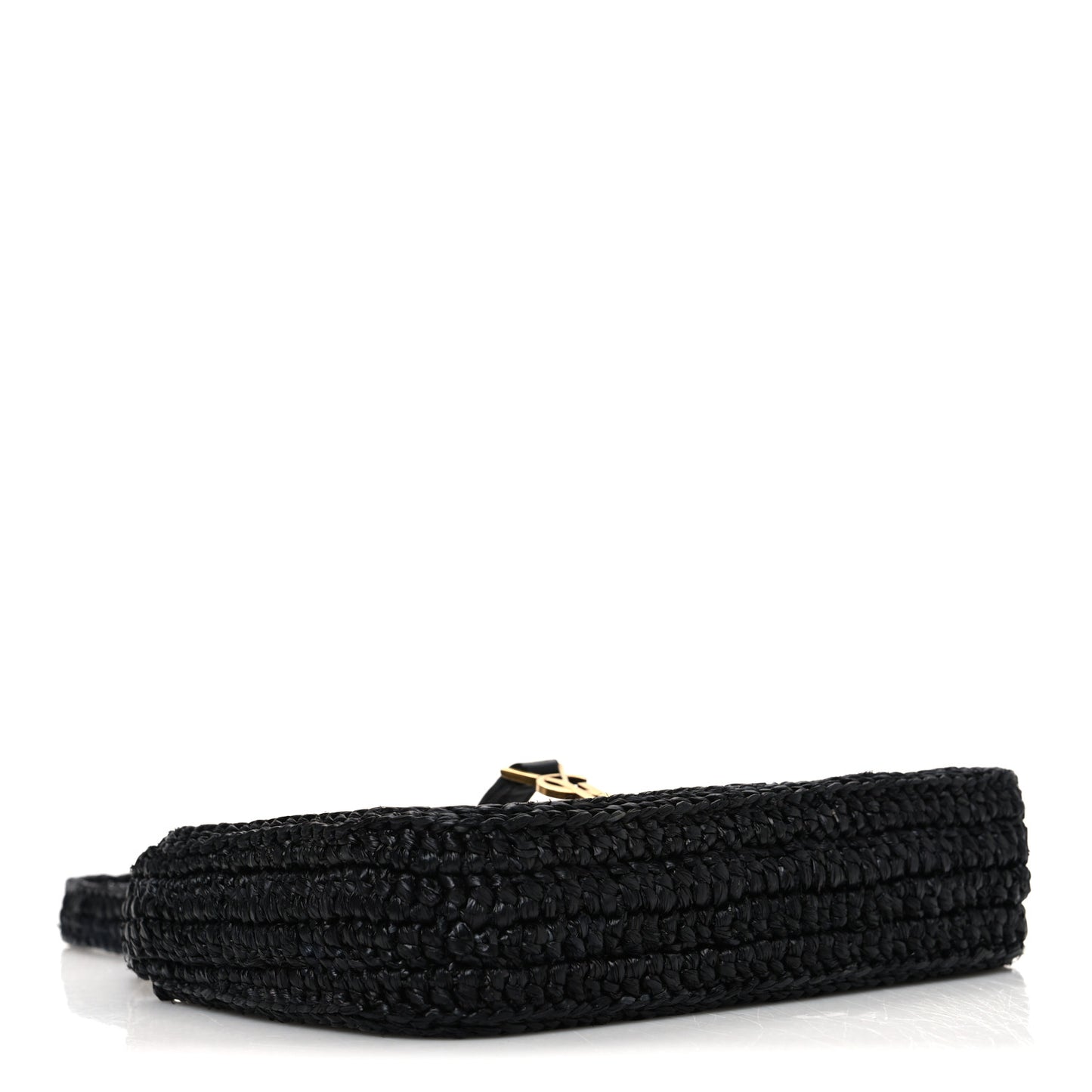 Raffia Calfskin Le 5 A 7 Mini Hobo Black Black