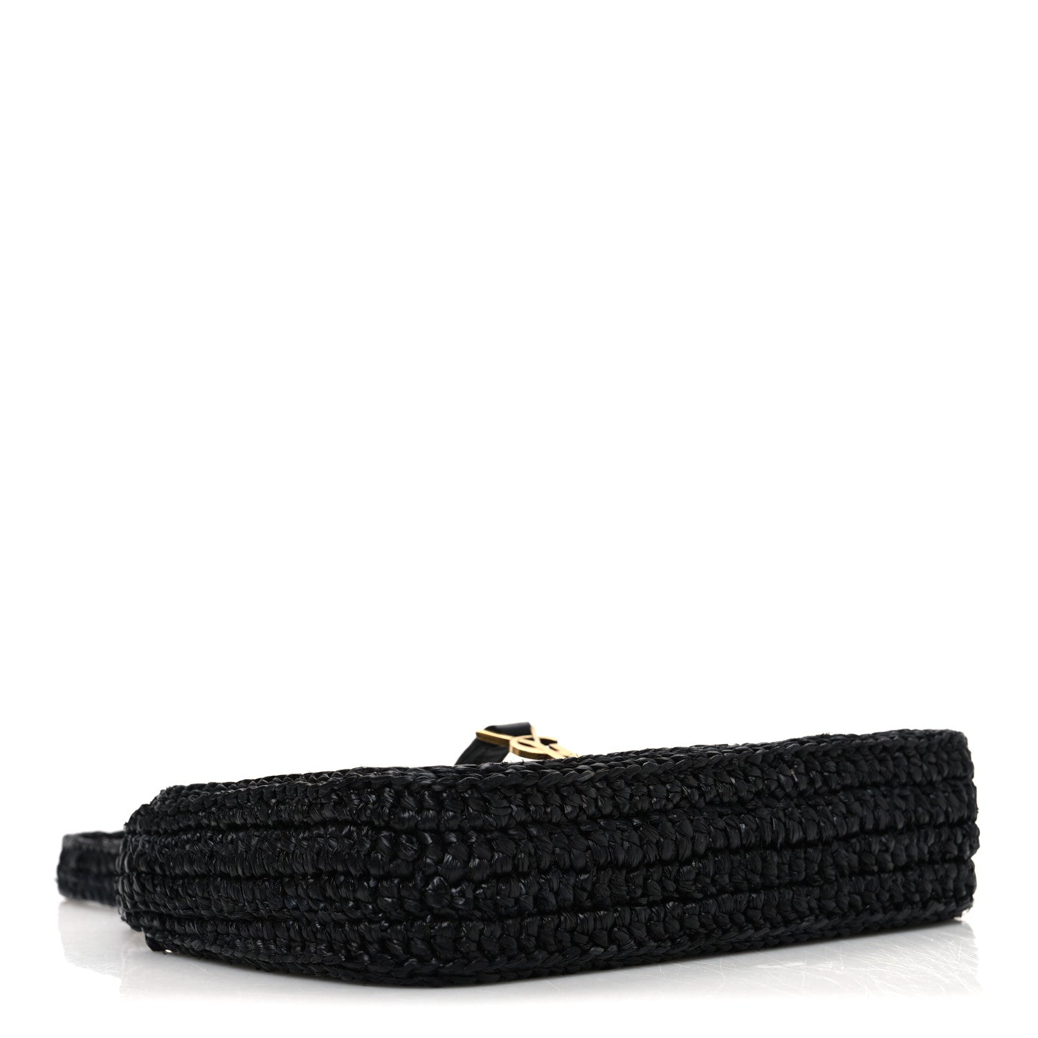 Saint Laurent Raffia Calfskin Le 5 A 7 Mini Hobo Black Black 5 of 11
