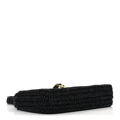 Saint Laurent Raffia Calfskin Le 5 A 7 Mini Hobo Black Black 5 of 11