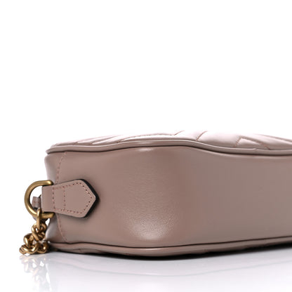 Gucci Calfskin Matelasse Mini GG Marmont Chain Shoulder Bag Porcelain Rose 9 of 11