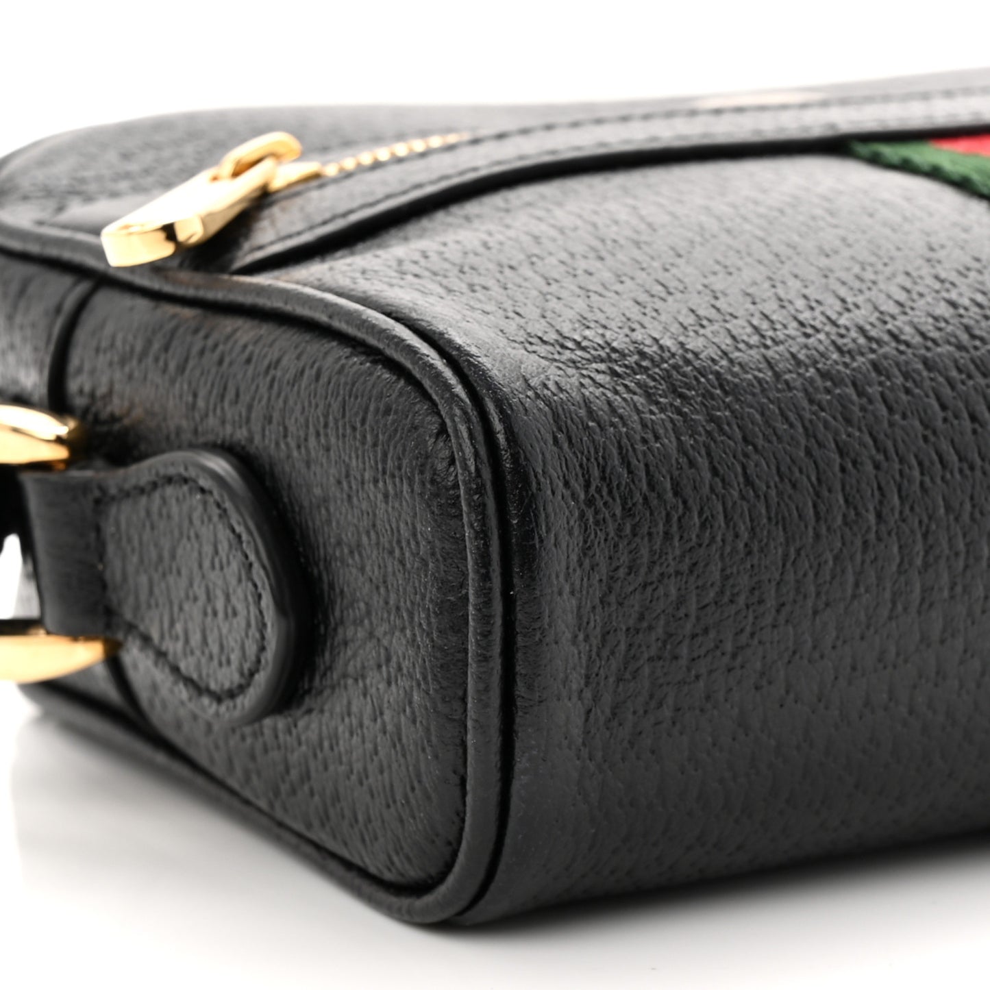 Calfskin Web Mini Ophidia Shoulder Bag Black