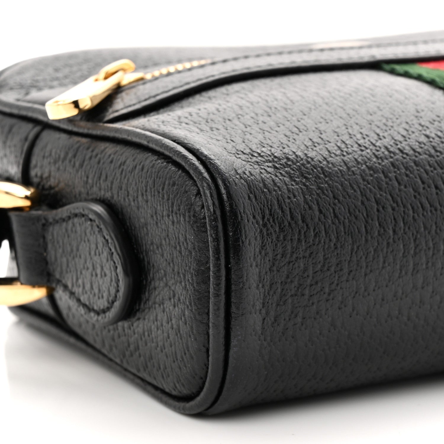 Gucci Calfskin Web Mini Ophidia Shoulder Bag Black 9 of 10
