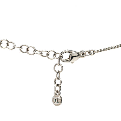 Chanel Crystal CC Drop Pendant Necklace Silver 5 of 6