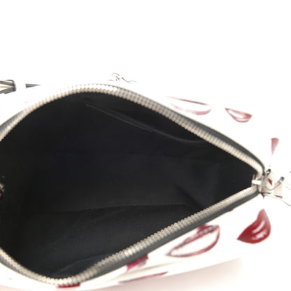 Saint Laurent Grain De Poudre Lips Print Medium Classic Monogram Camera Bag White Red 5 of 9